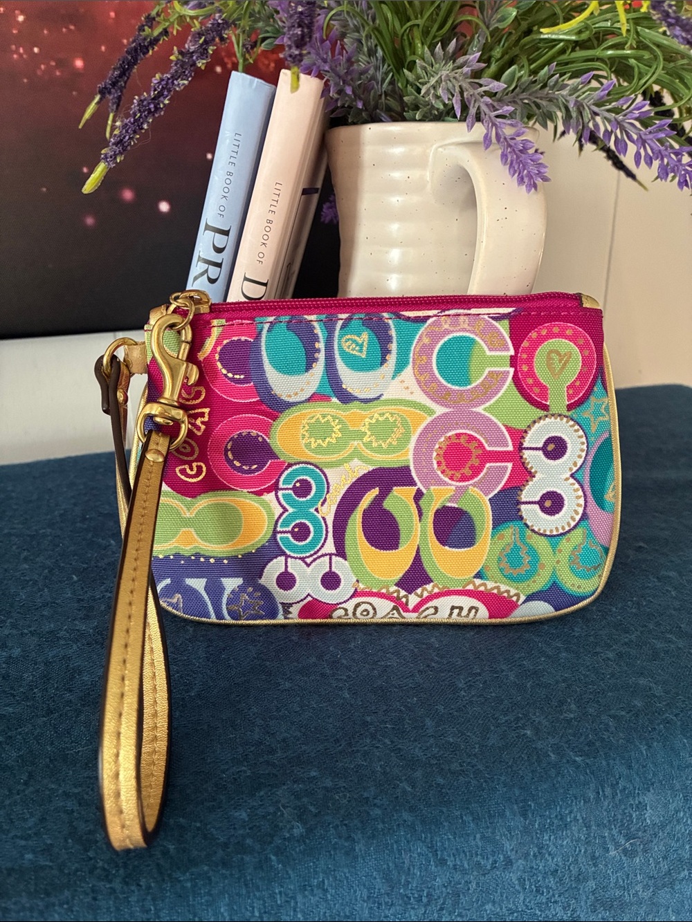 Coach Poppy Graffiti Wristlet
